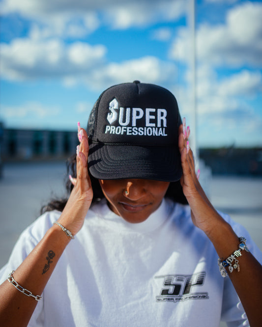 Super Professional Trucker Hat (S-Tie Edition) - BLACK